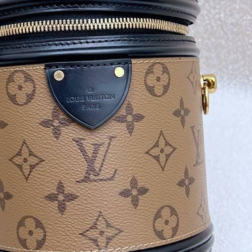 Louis Vuitton Cannes Bucket Bag Small Reverse Monogram Coated Canvas Shoulder Bag Microchip 050150500659