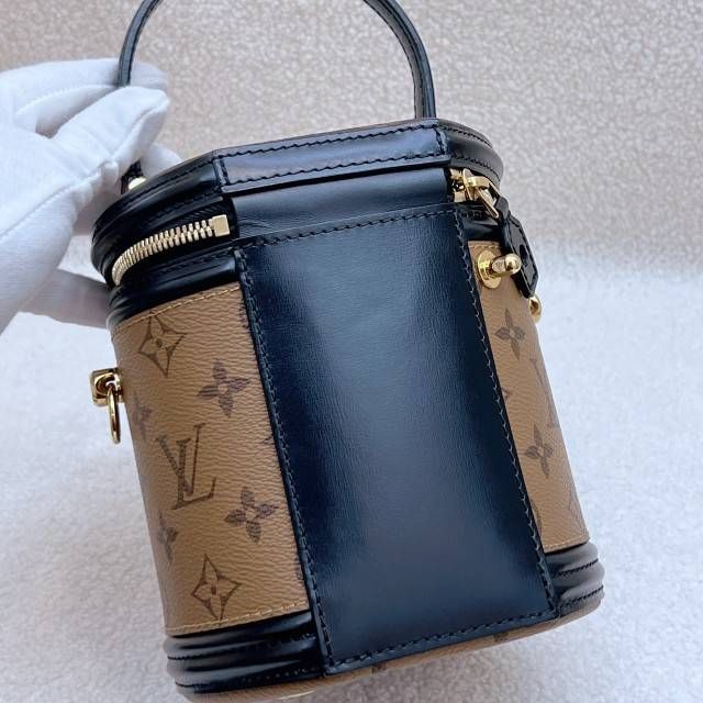 Louis Vuitton Cannes Bucket Bag Small Reverse Monogram Coated Canvas Shoulder Bag Microchip 050150500659