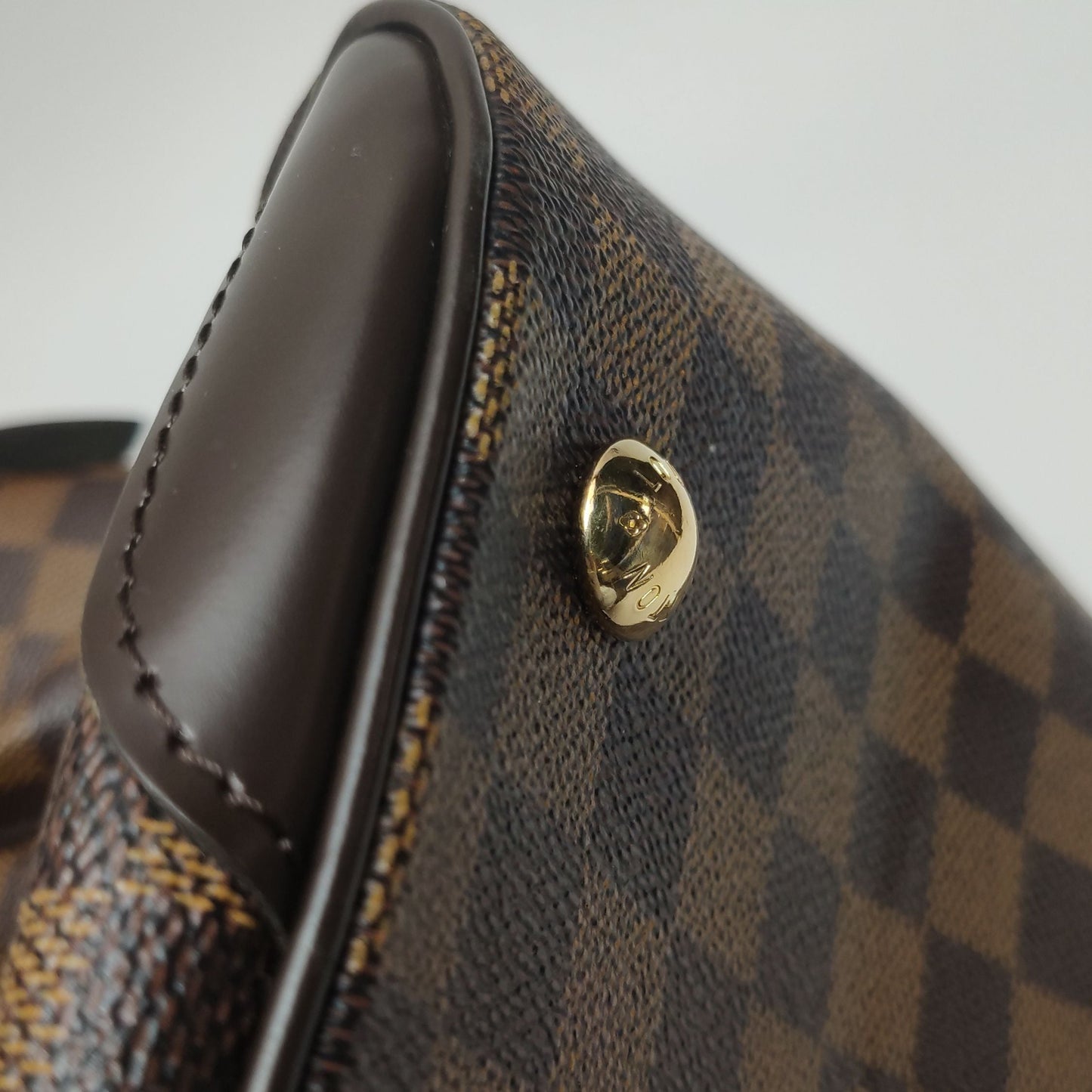 Louis Vuitton Verona Leather Checkerboard Logo Embellished Tote Shoulder Bag 250514781192823