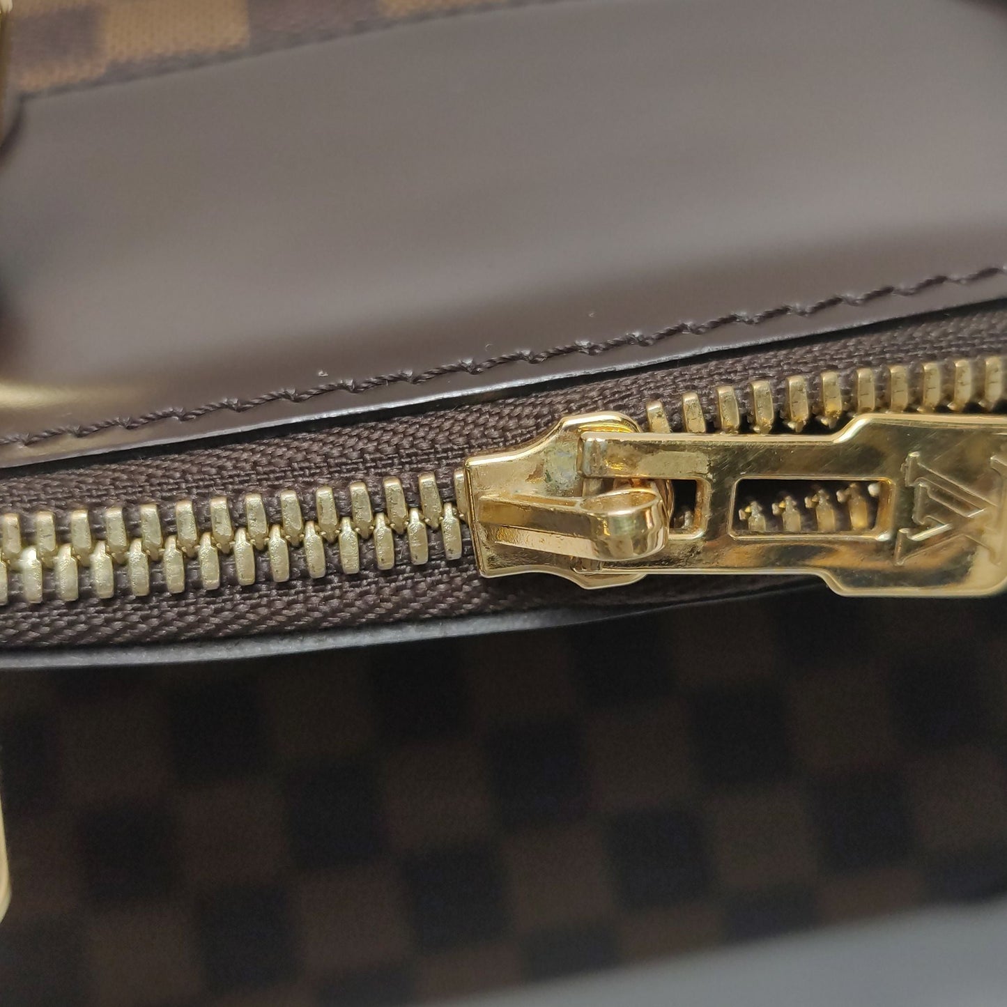 Louis Vuitton Verona Leather Checkerboard Logo Embellished Tote Shoulder Bag 250514781192823