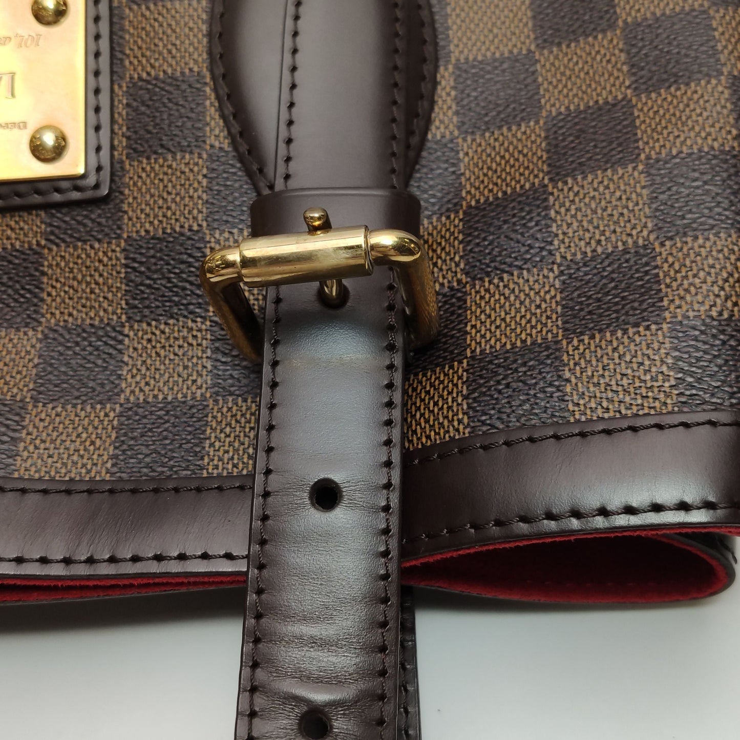 Louis Vuitton Hampstead Medium Leather Checkerboard Logo Shoulder Bag 250501781173893