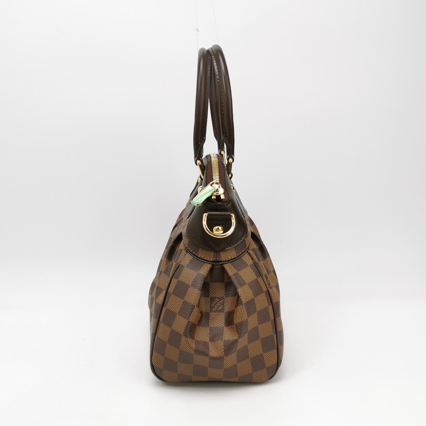 Louis Vuitton Trevi Leather Checkered Pleated Shoulder Bag 24121078978257
