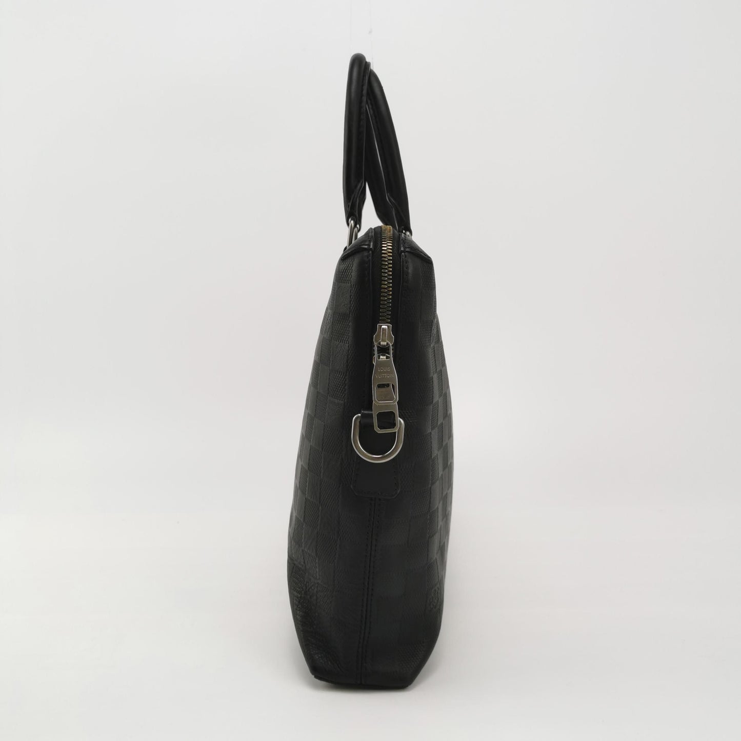 Louis Vuitton Porte-Documents Jour Leather Checkerboard Trim Briefcase Crossbody Shoulder Bag 24122778998260