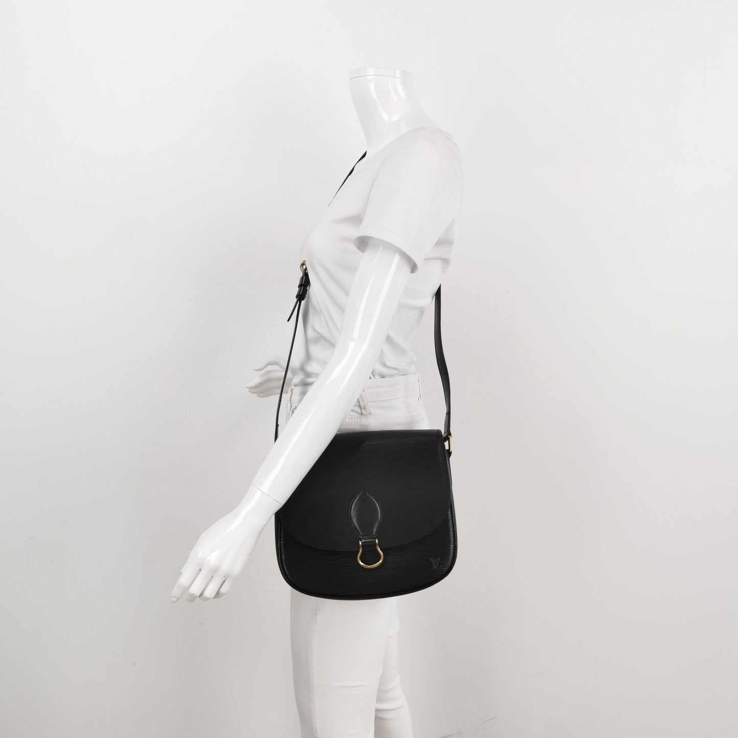 Louis Vuitton Saint Cloud Large Calfskin Water Wave Shield Buckle Vintage Crossbody Shoulder Bag 24120378969721