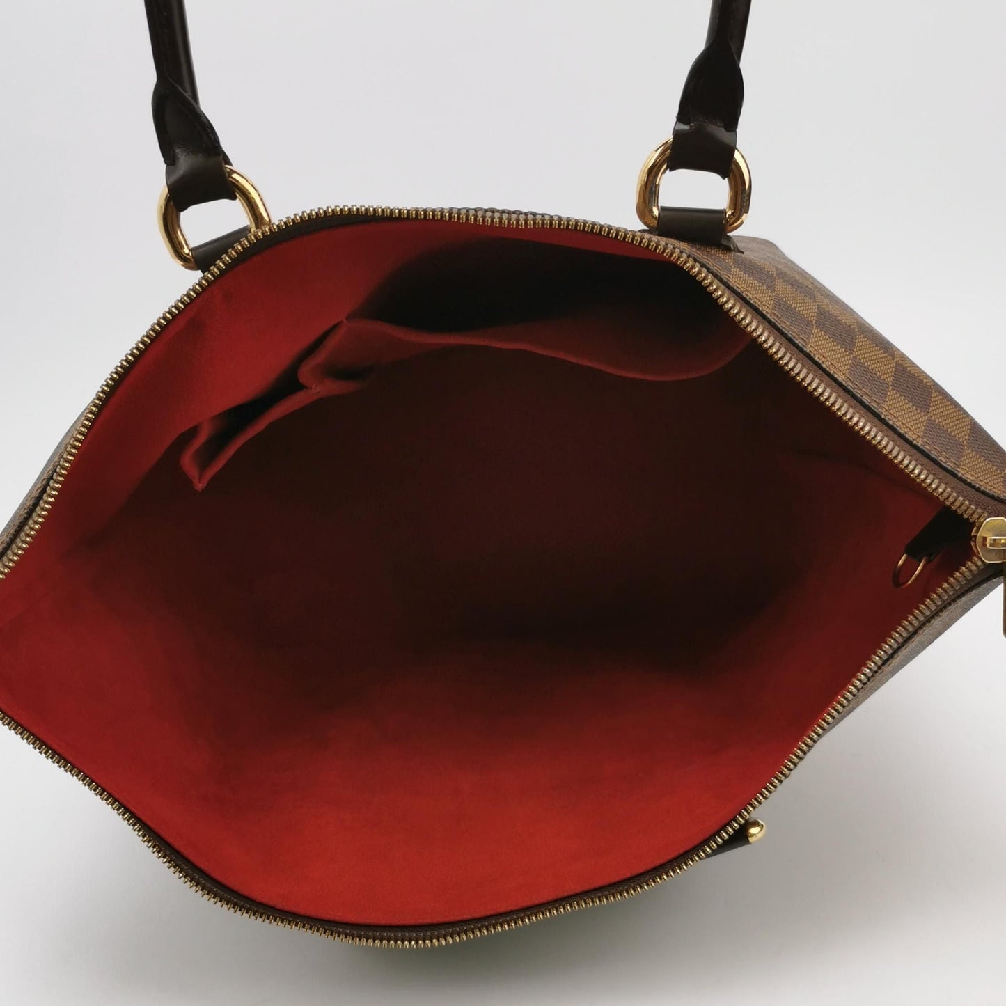 Louis Vuitton Saleya Leather Checkered Zip Shoulder Bag 24120478970146