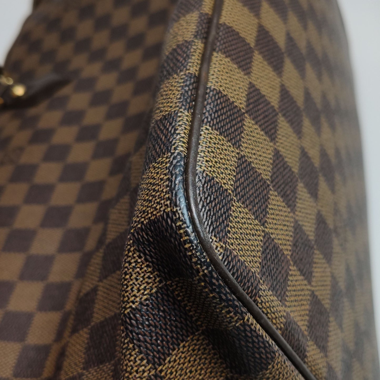 Louis Vuitton Saleya Leather Checkered Zip Shoulder Bag 24120478970146