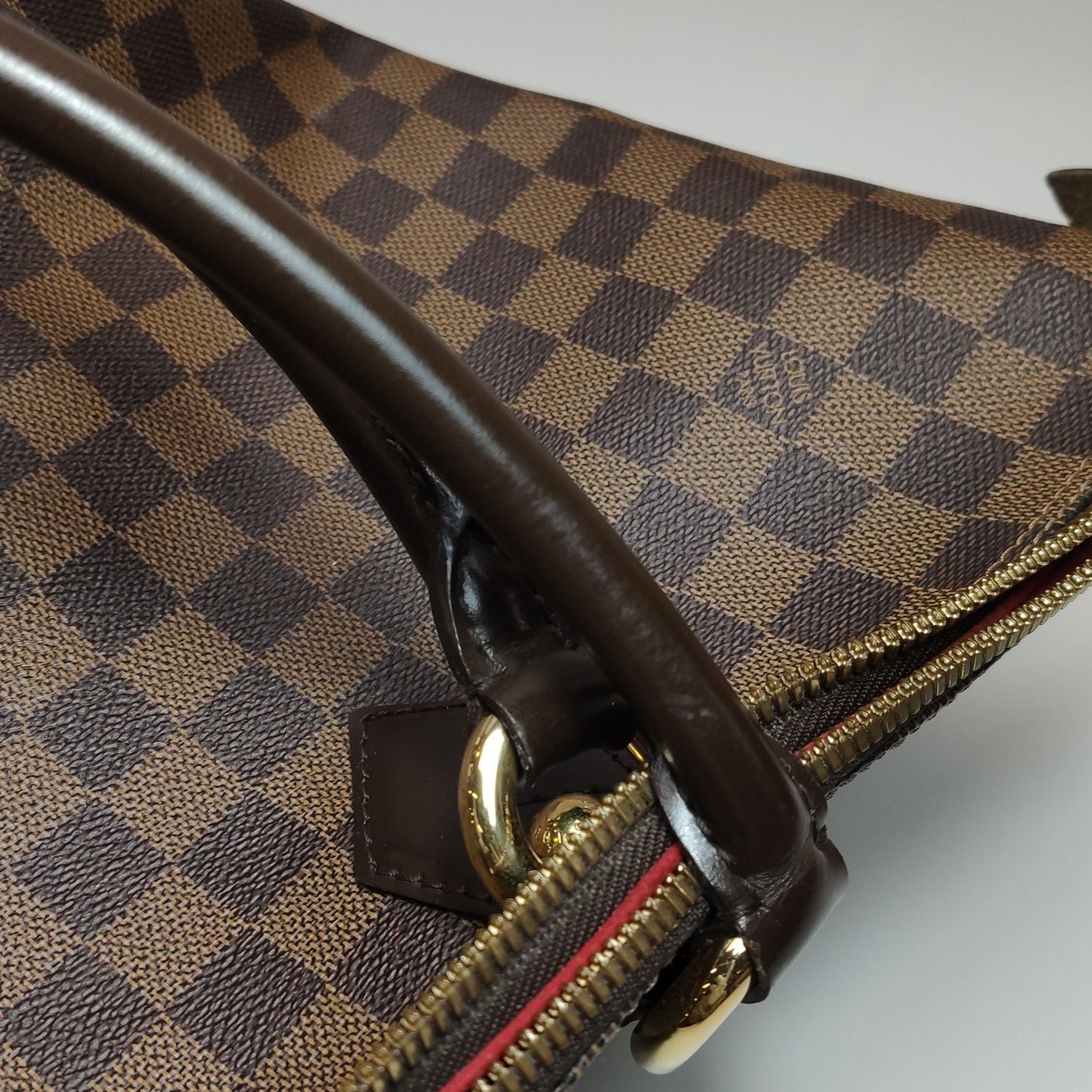 Louis Vuitton Saleya Leather Checkered Zip Shoulder Bag 24120478970146