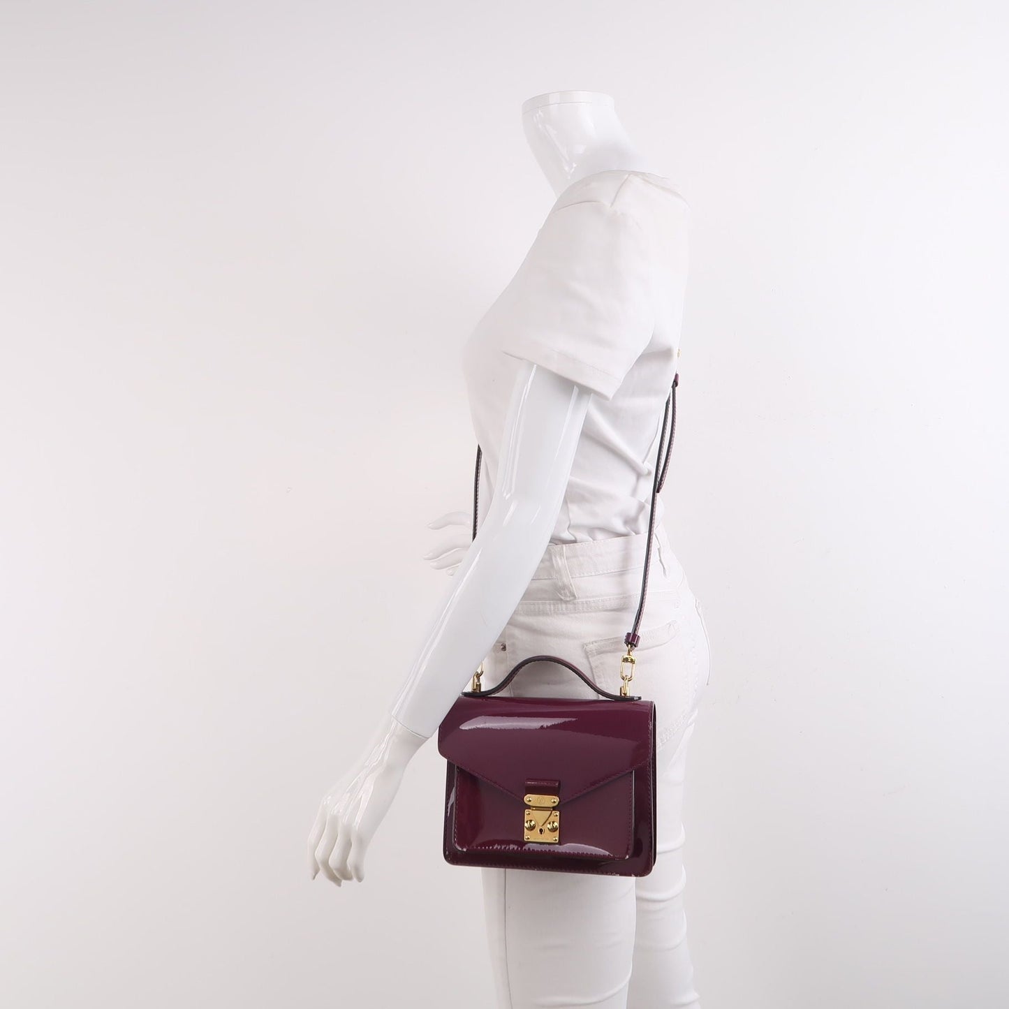 Louis Vuitton Monceau Patent Leather S-lock Crossbody Shoulder Bag 127840200660