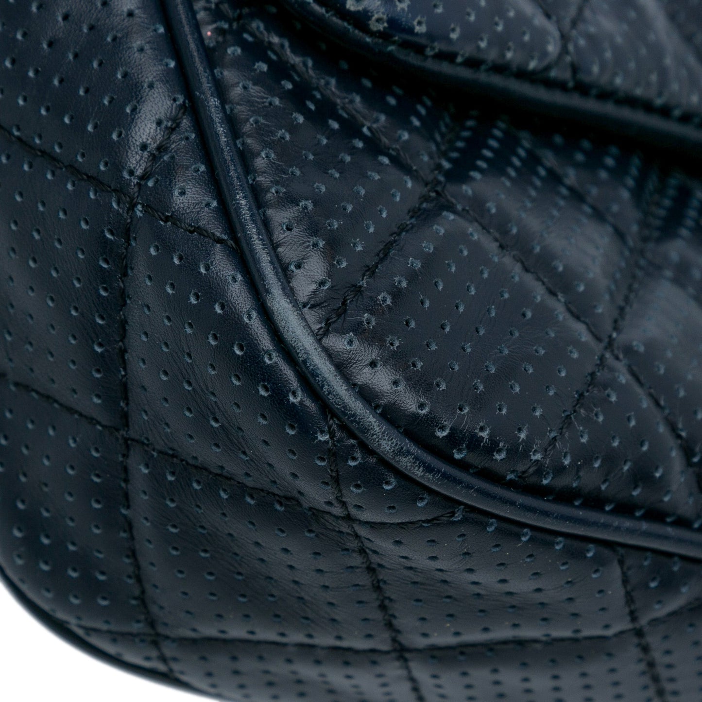 Blue Chanel Perforated Classic Mini Rectangular Flap Shoulder Bag