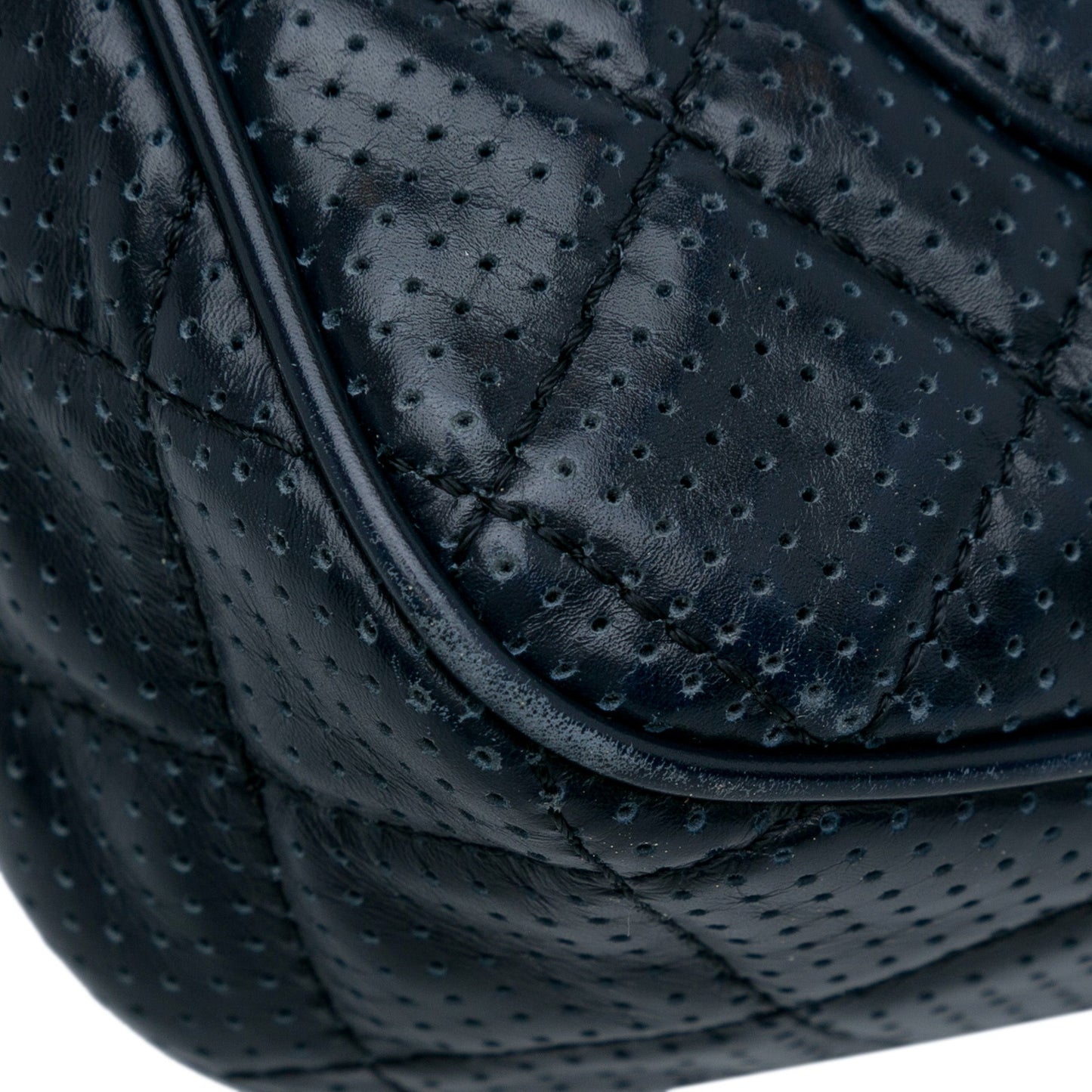 Blue Chanel Perforated Classic Mini Rectangular Flap Shoulder Bag