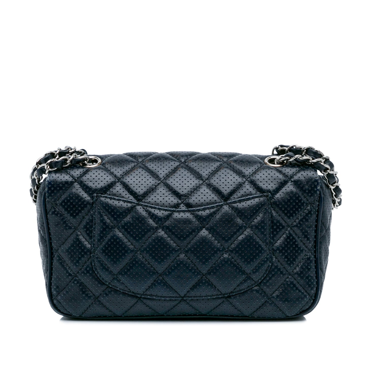 Blue Chanel Perforated Classic Mini Rectangular Flap Shoulder Bag