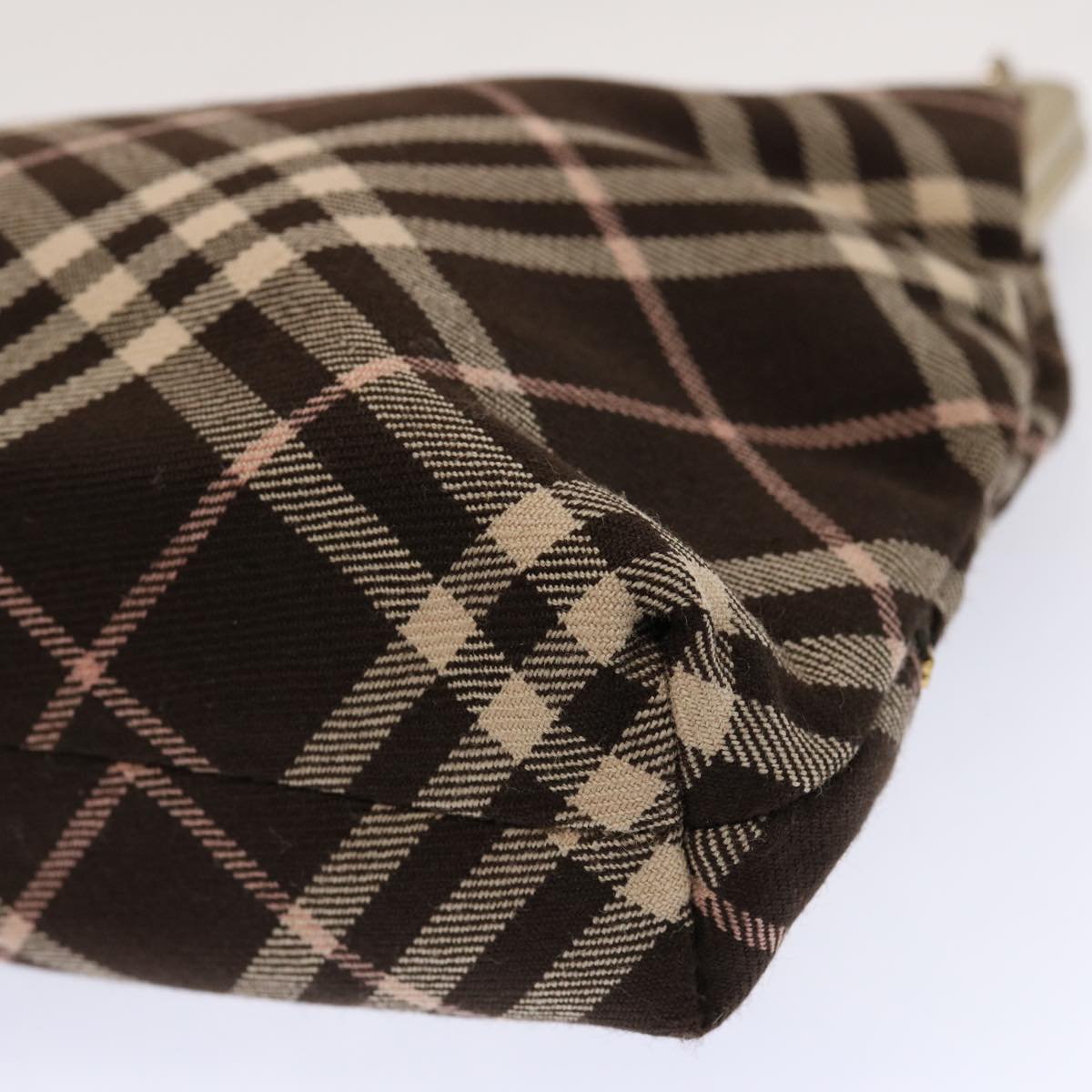 Burberry Nova Check Blue Label Chain Shoulder Bag Canvas Brown Auth 69961
