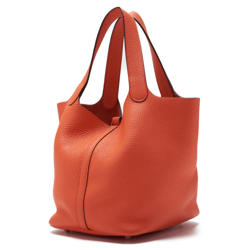 HERMES Picotin Lock MM Handbag Clemence Orange Poppy Orange Poppy Handbag Handbag Lady Back ( Delivery)
