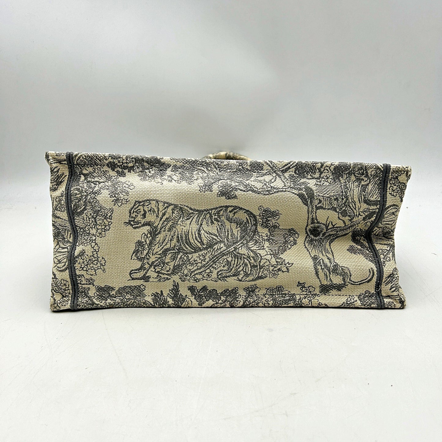 CHRISTIAN DIOR Canvas Embroidered Large Dioriviera Toile De Jouy Book Tote Gray LA46572