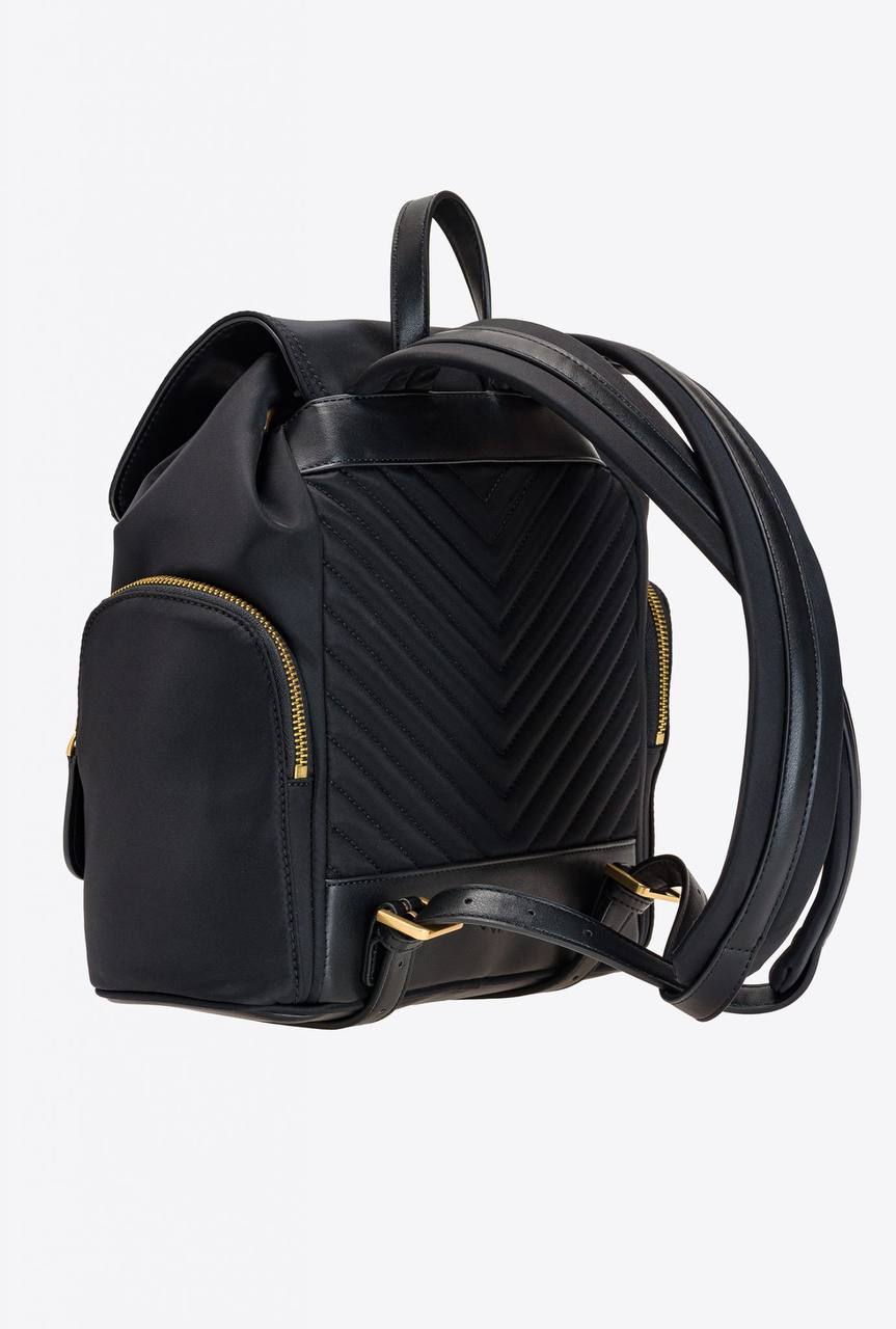 Original Pinko Recycled Backpack Limo Black Block