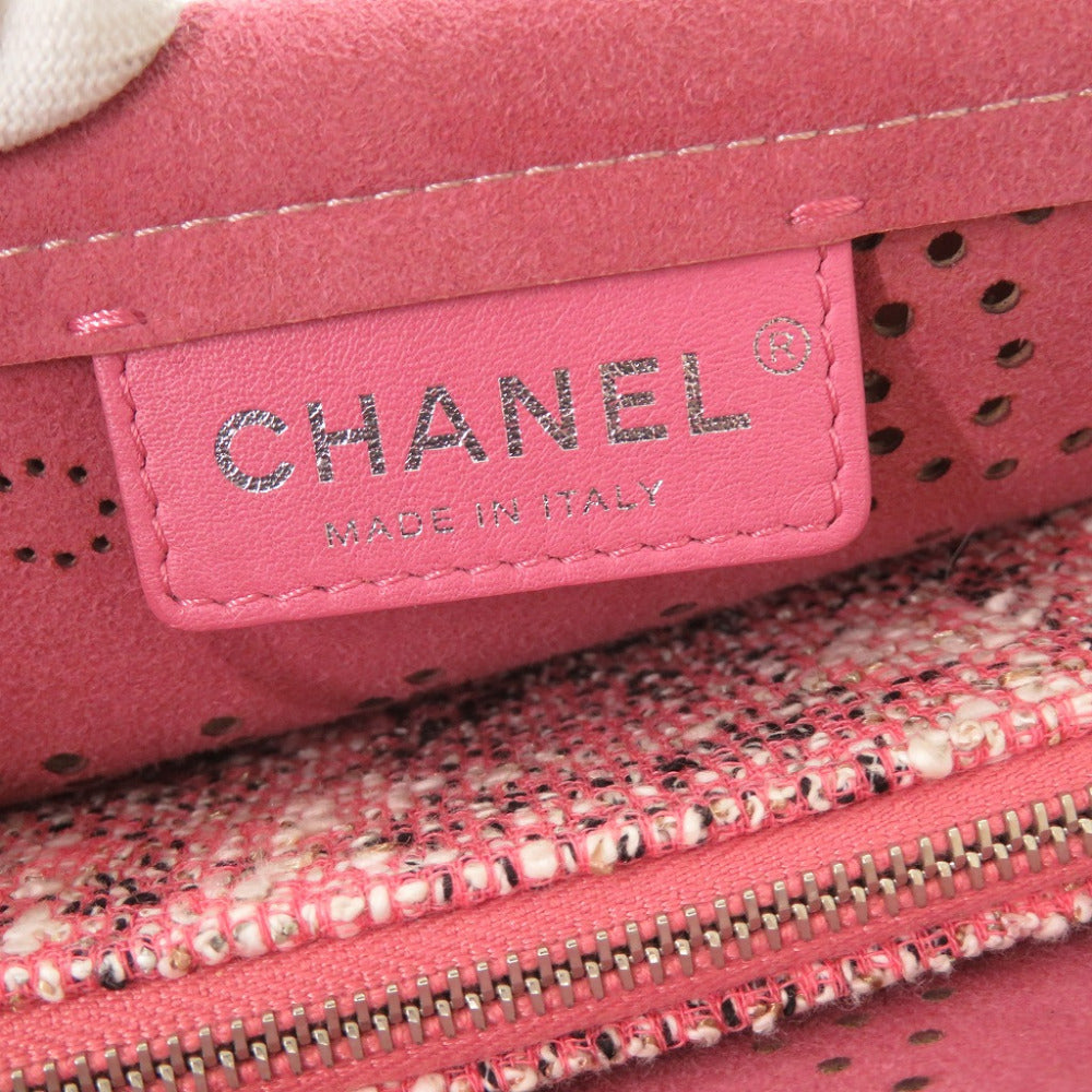 CHANEL Shoulder Bag leather pink Punching COCO Mark