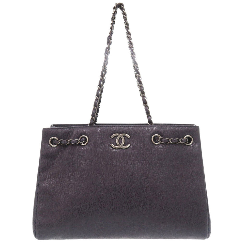 CHANEL Shoulder Bag Caviar skin Navy COCO Mark