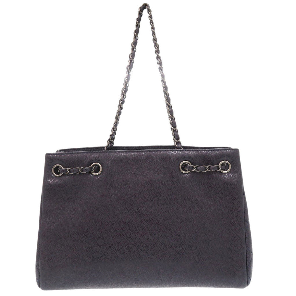 CHANEL Shoulder Bag Caviar skin Navy COCO Mark