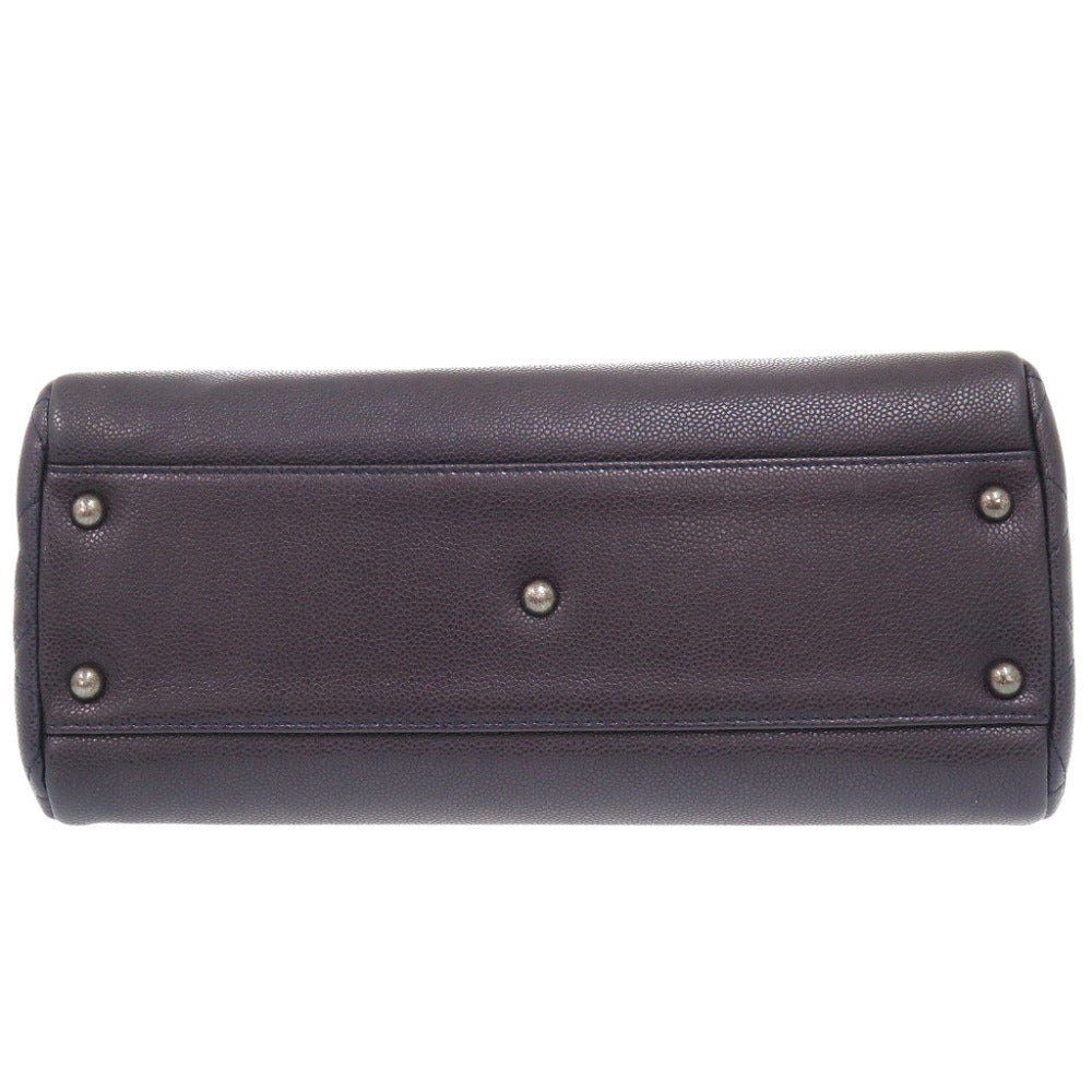CHANEL Shoulder Bag Caviar skin Navy COCO Mark