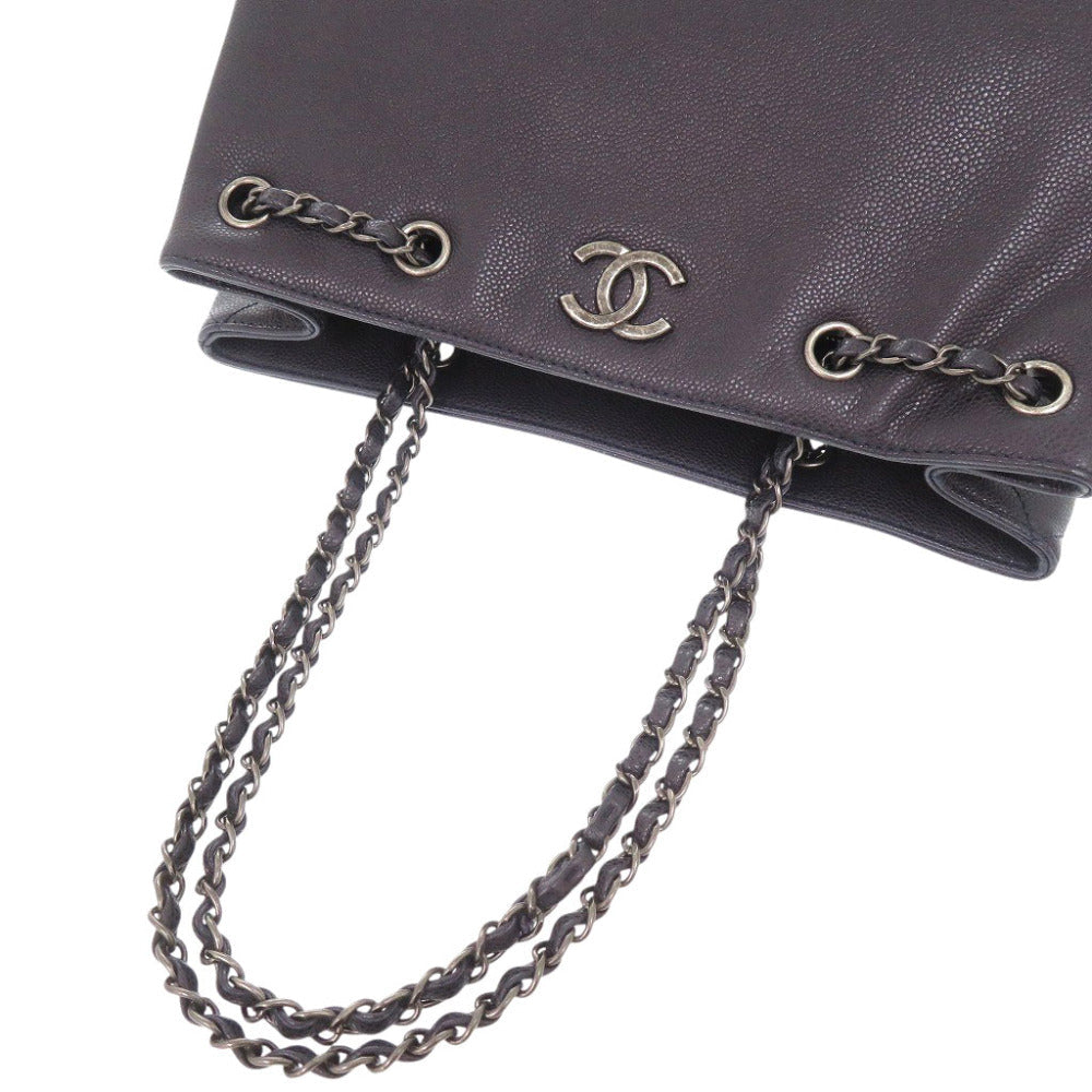 CHANEL Shoulder Bag Caviar skin Navy COCO Mark
