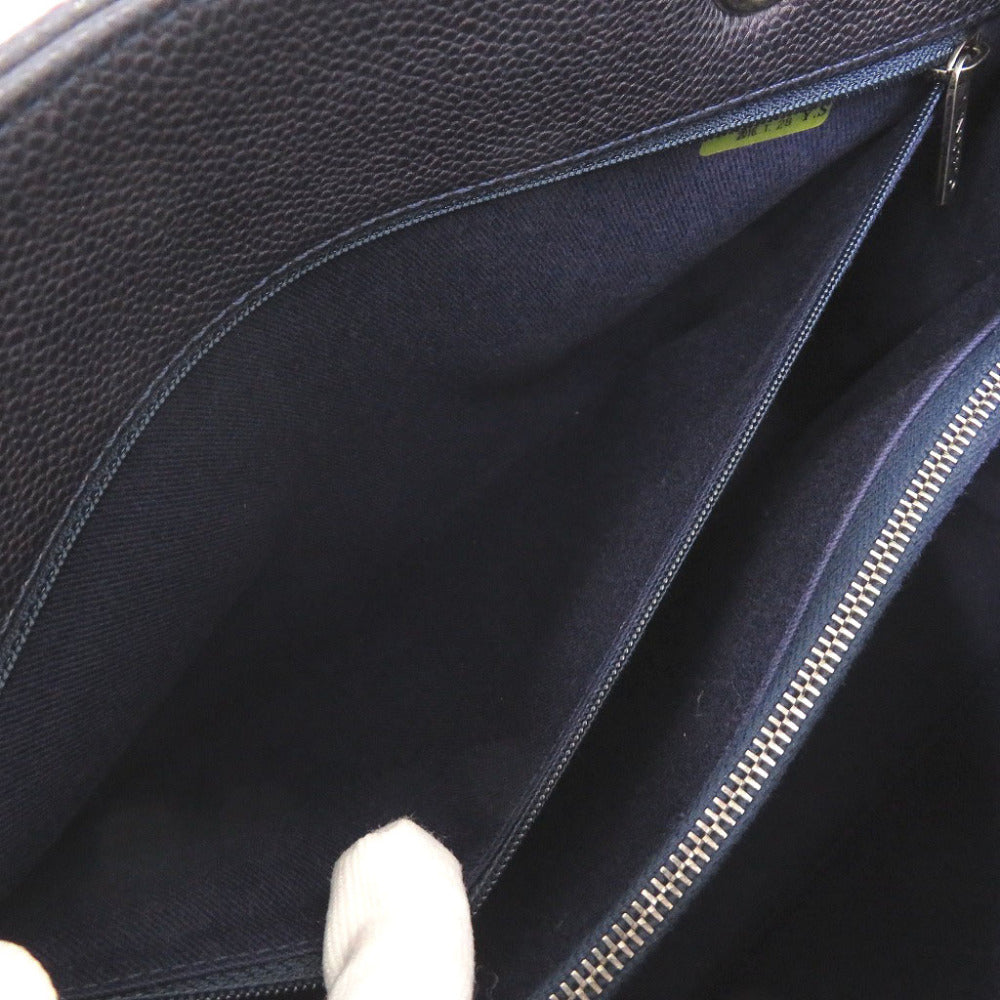 CHANEL Shoulder Bag Caviar skin Navy COCO Mark