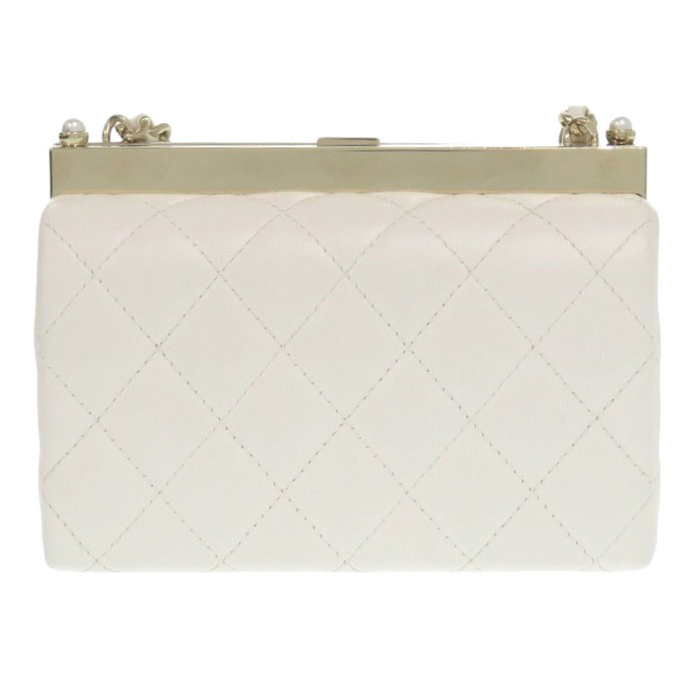 CHANEL Shoulder Bag AP3452 lambskin white COCO Mark Matrasse