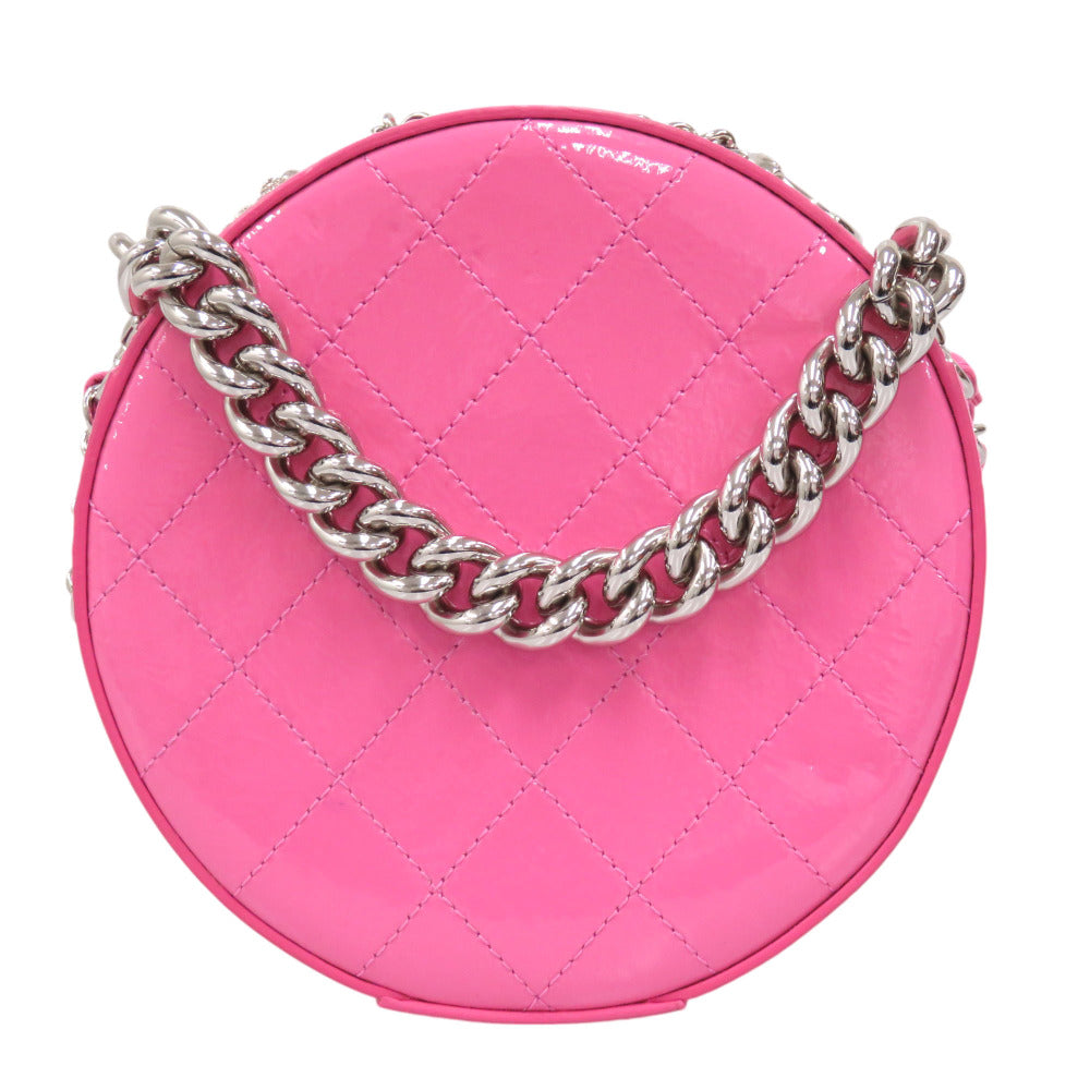 CHANEL Shoulder Bag enamel pink COCO Mark Round Chain Shoulder Bag