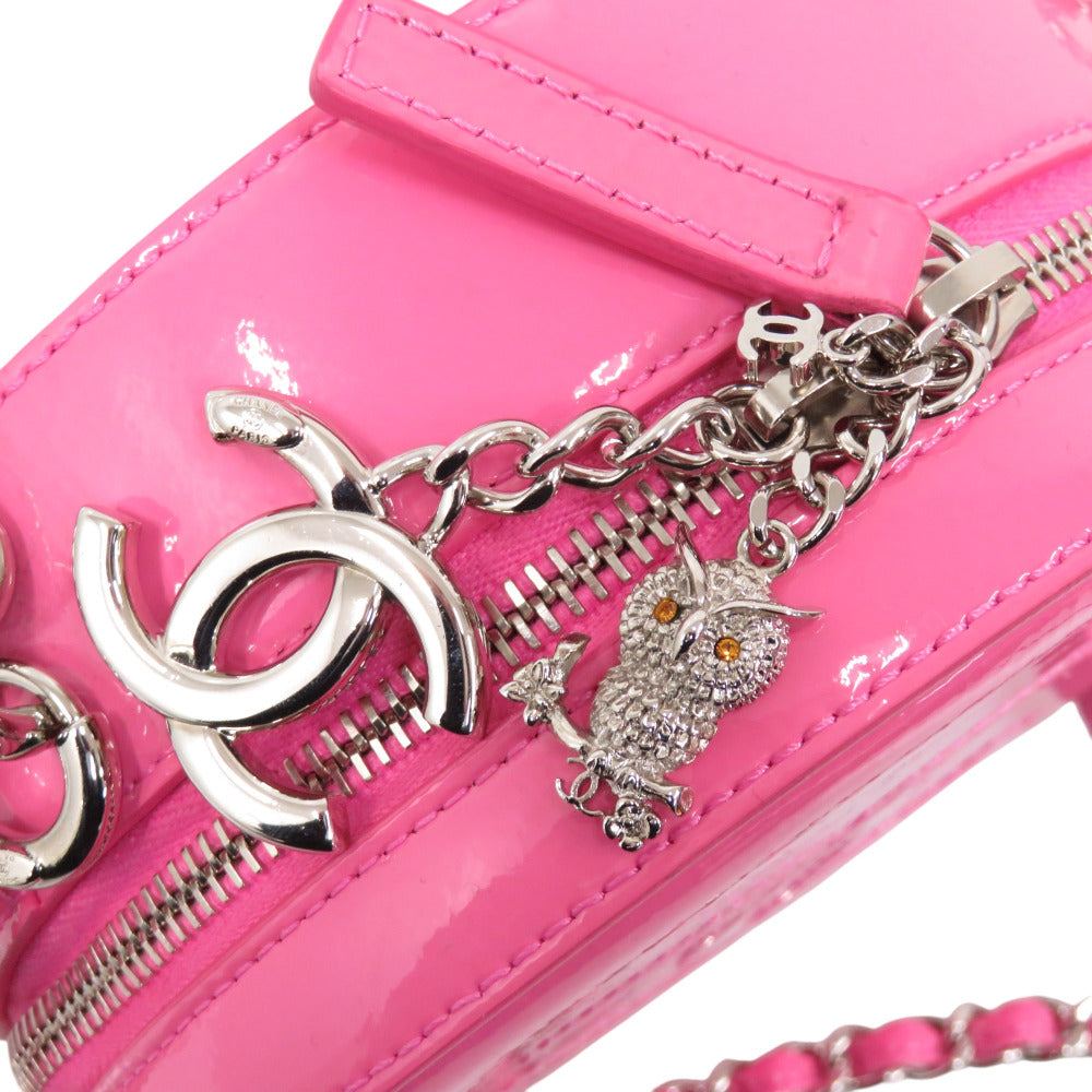 CHANEL Shoulder Bag enamel pink COCO Mark Round Chain Shoulder Bag