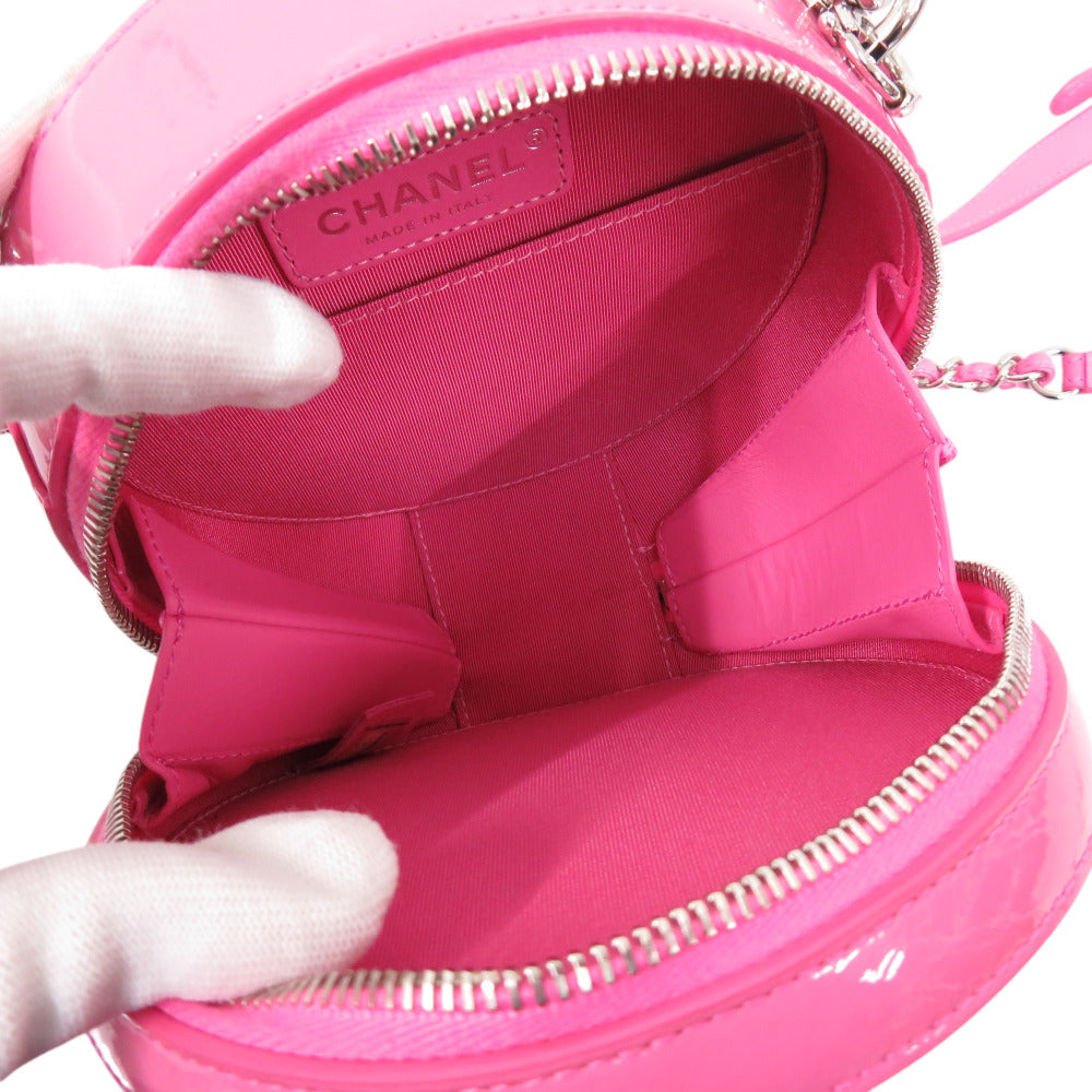 CHANEL Shoulder Bag enamel pink COCO Mark Round Chain Shoulder Bag