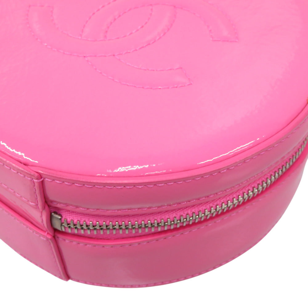CHANEL Shoulder Bag enamel pink COCO Mark Round Chain Shoulder Bag
