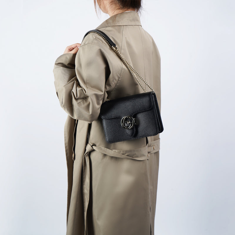 (WMNS) GUCCI Leather Organ Satchel Single Shoulder Bag Black 510304-CAO0G-1000