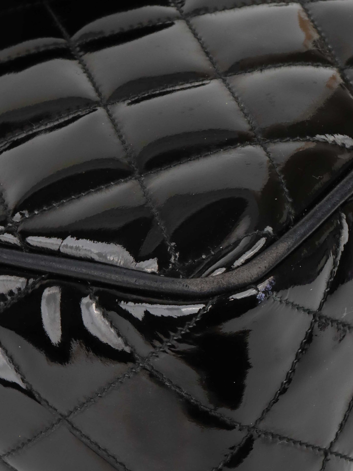Chanel Black Patent Shoulder Bag.