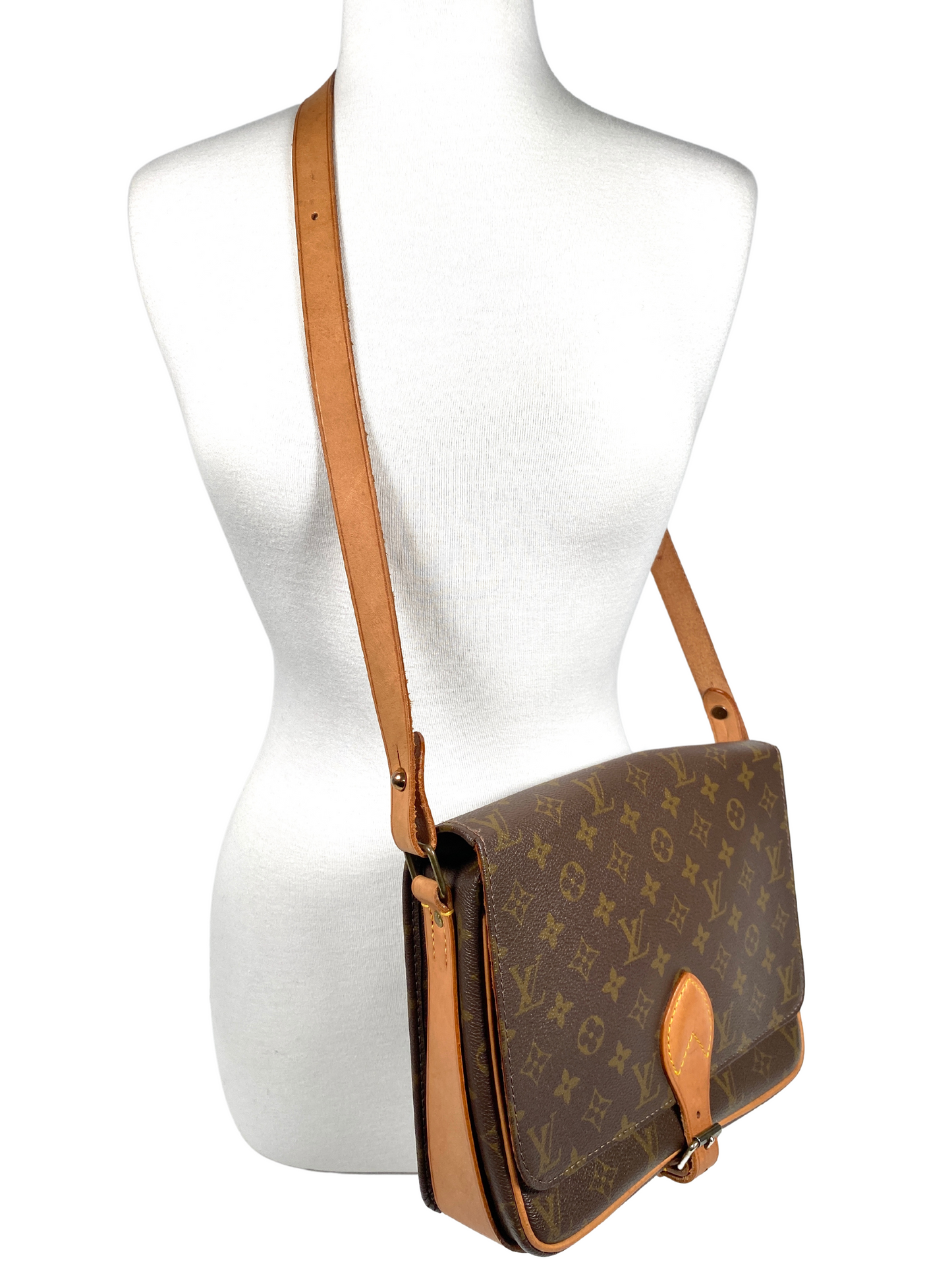 LOUIS VUITTON - CARTOUCHIERE GM MONOGRAM CANVAS CROSSBODY BAG - VINTAGE
