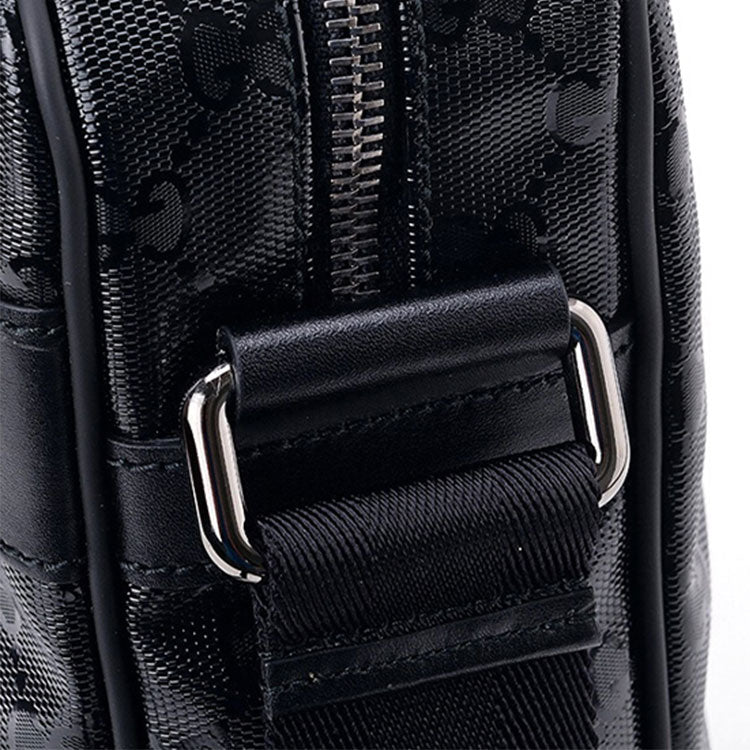 GUCCI Logo Leather Logo Shoulder Messenger Bag Black Classic 201448-FU4CR-1000