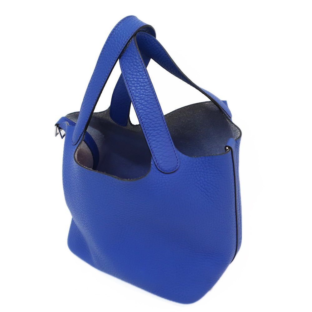 Hermes Picotin Lock PM O刻 2011 made blue electric silver gware trion claims handbags ladies □ antique