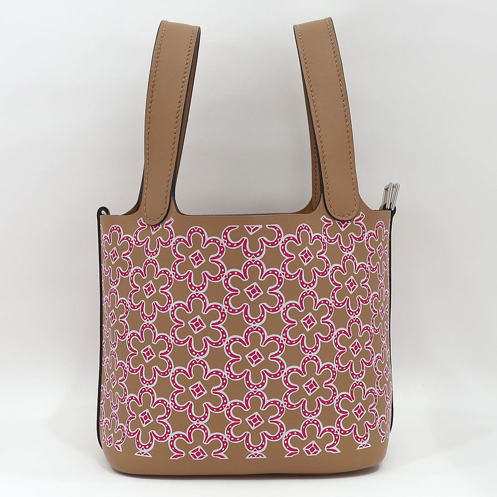 Hermes Handbag Picotin Lock Micro Picotin Lock Micro Daisy Ch/Rose/Blan SV G U Grave 2022 Female Key/Cadena Bag Quality Wood