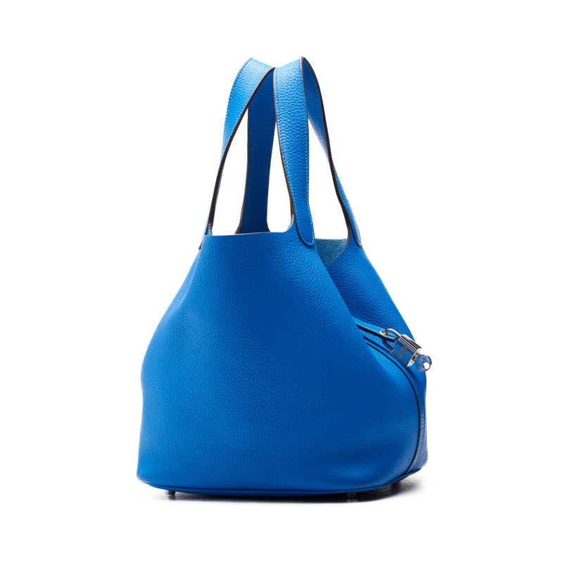 HERMES ERMES Picotin Lock MM Handbag Clemence Blue Indra (Silver G ) Handbag Handbag Lady Handbag Hybrid 【 Delivery】 Eckham s Online