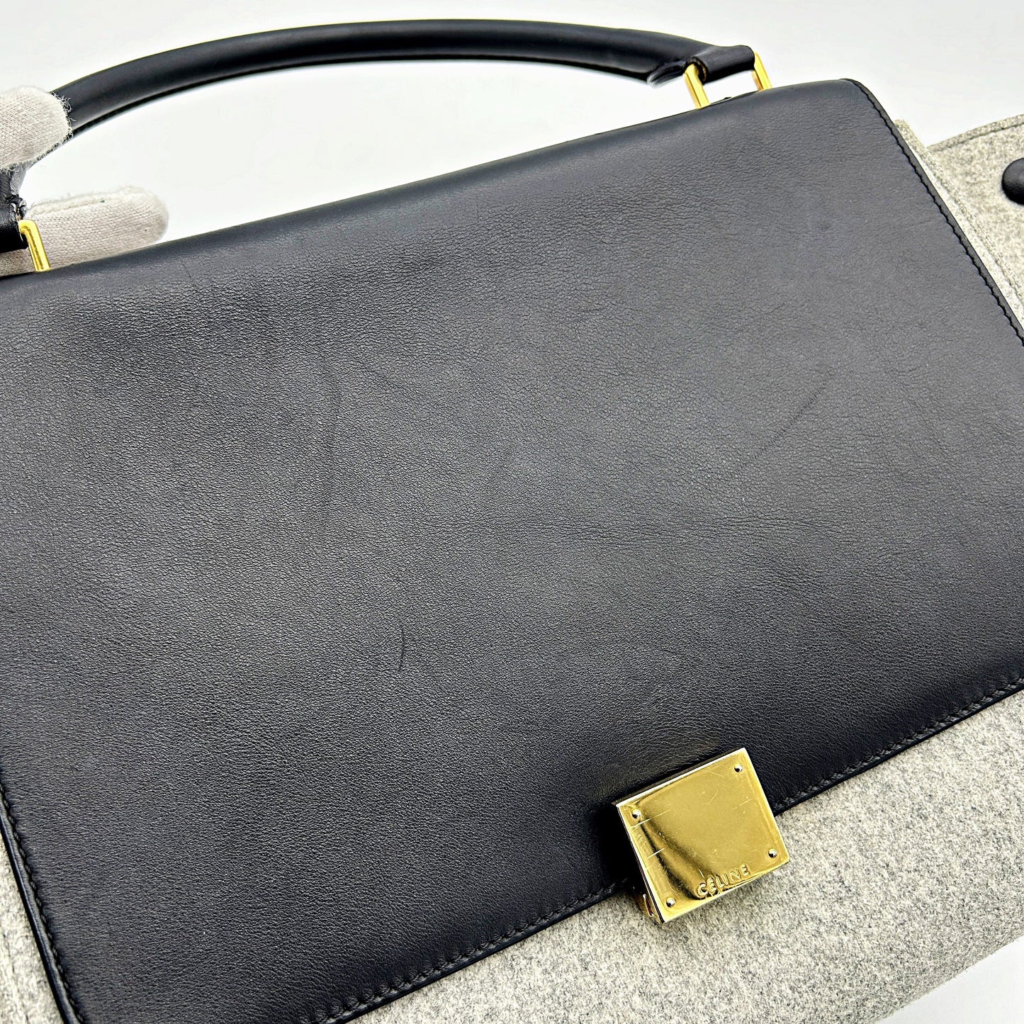 Celine Medium Felt Trapeze Bag - Grey Totes, Handbags LA18532