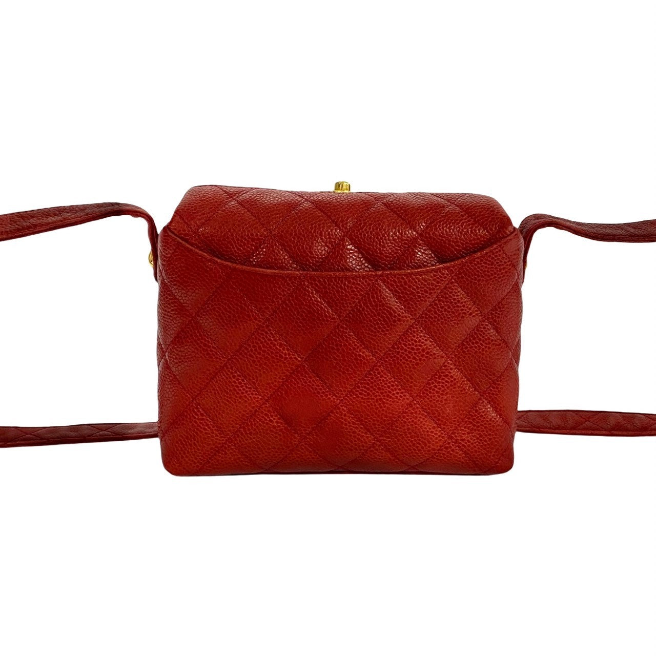 CHANEL Shoulder Bag Matt caviar skin Red Matrasse