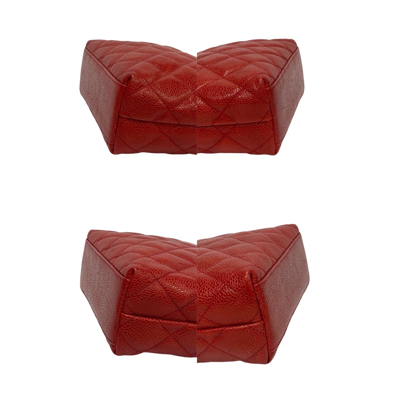 CHANEL Shoulder Bag Matt caviar skin Red Matrasse