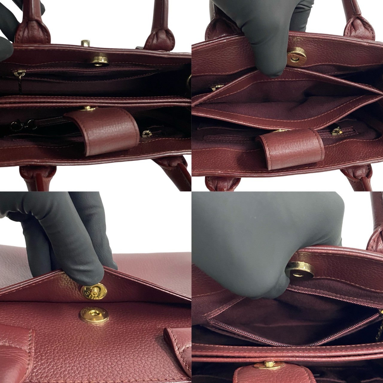 CHANEL Shoulder Bag Matt caviar skin wine-red Neo Executive Tote