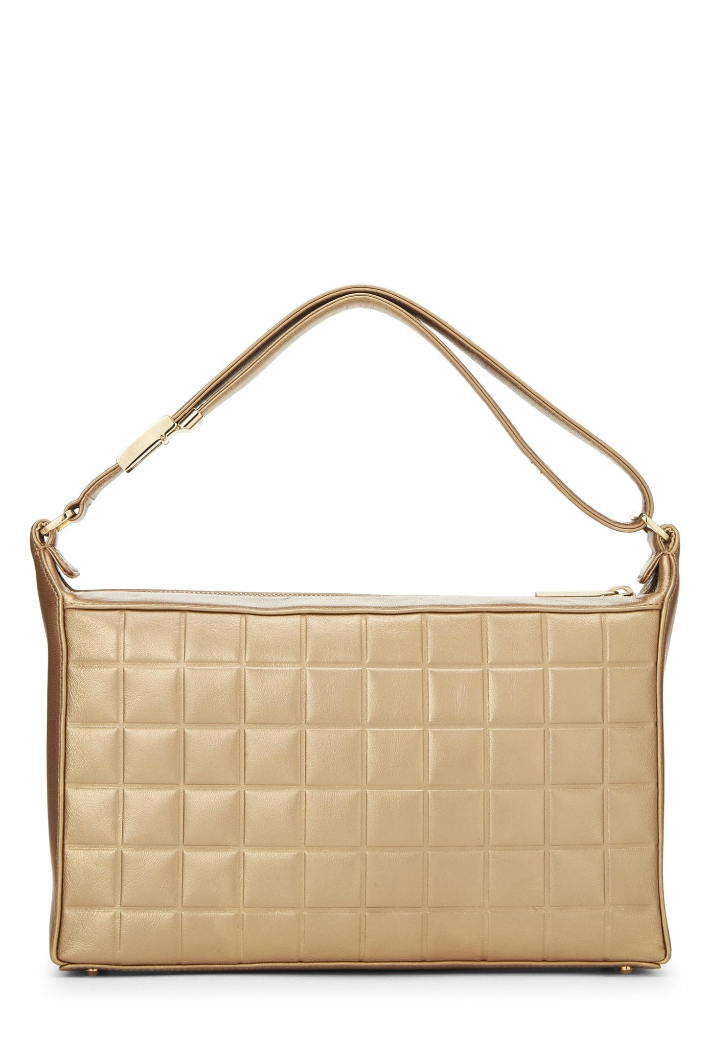 Chanel, Gold Chocolate Bar Calfskin Shoulder Bag, Gold