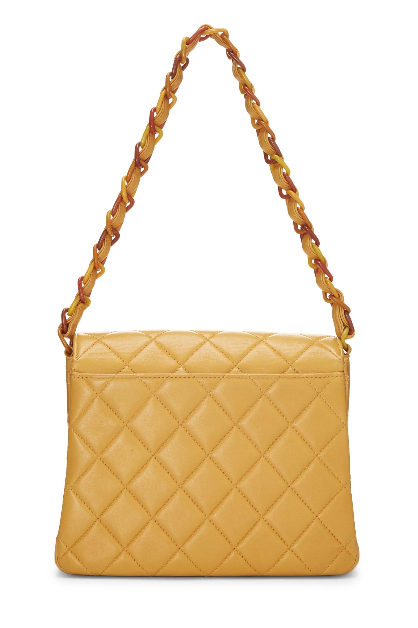 Chanel, Orange Quilted Lambskin Envelope Flap Shoulder Bag, Orange