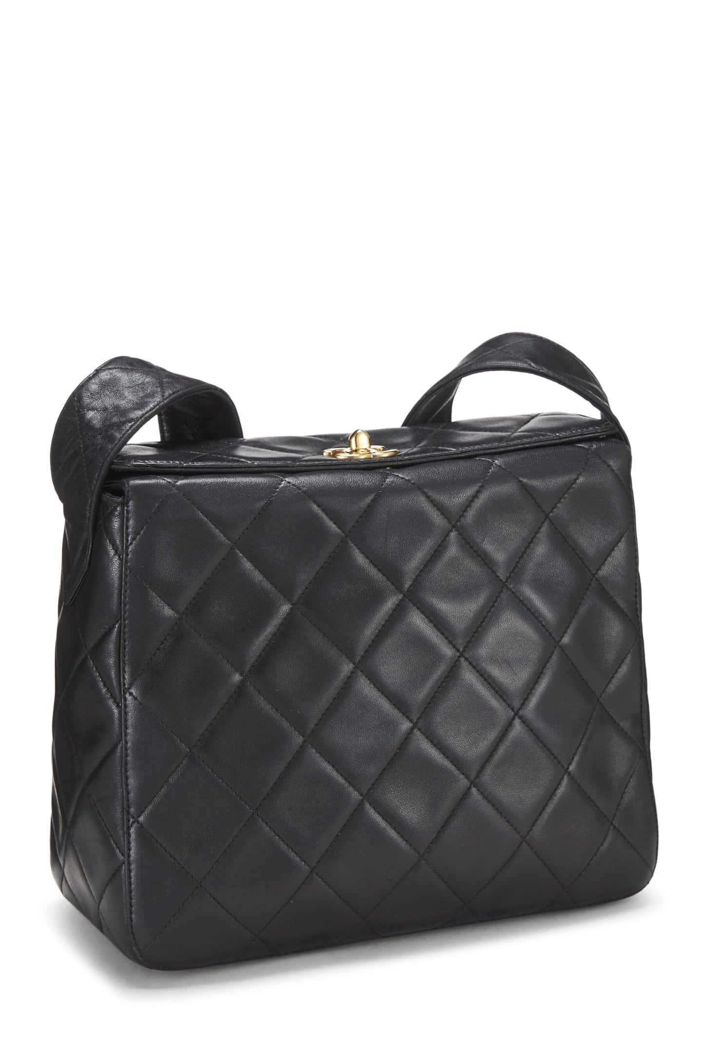 Chanel, Black Quilted Lambskin Shoulder Bag, Black