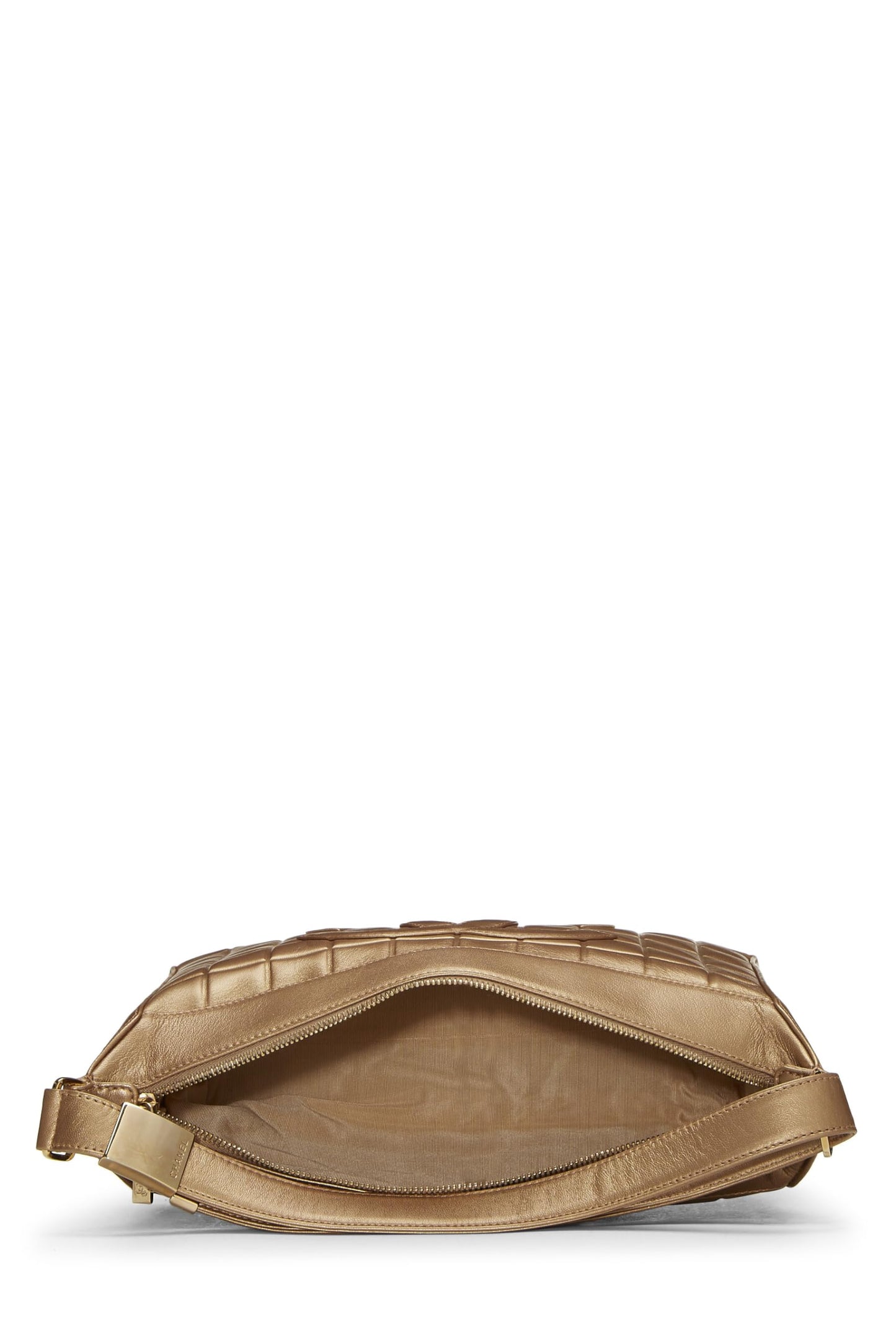 Chanel, Gold Chocolate Bar Calfskin Shoulder Bag, Gold