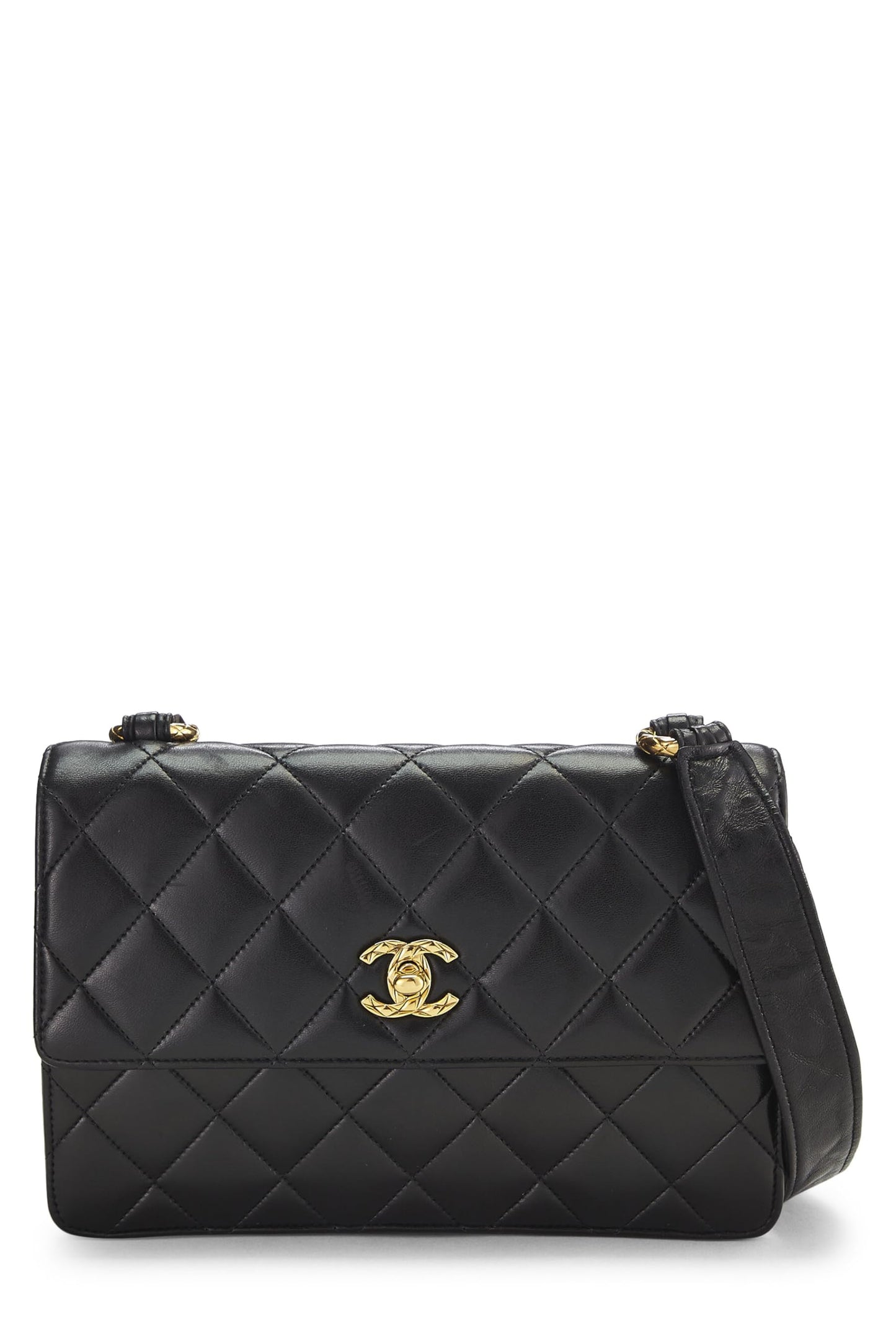 Chanel, Black Quilted Lambskin Shoulder Bag, Black