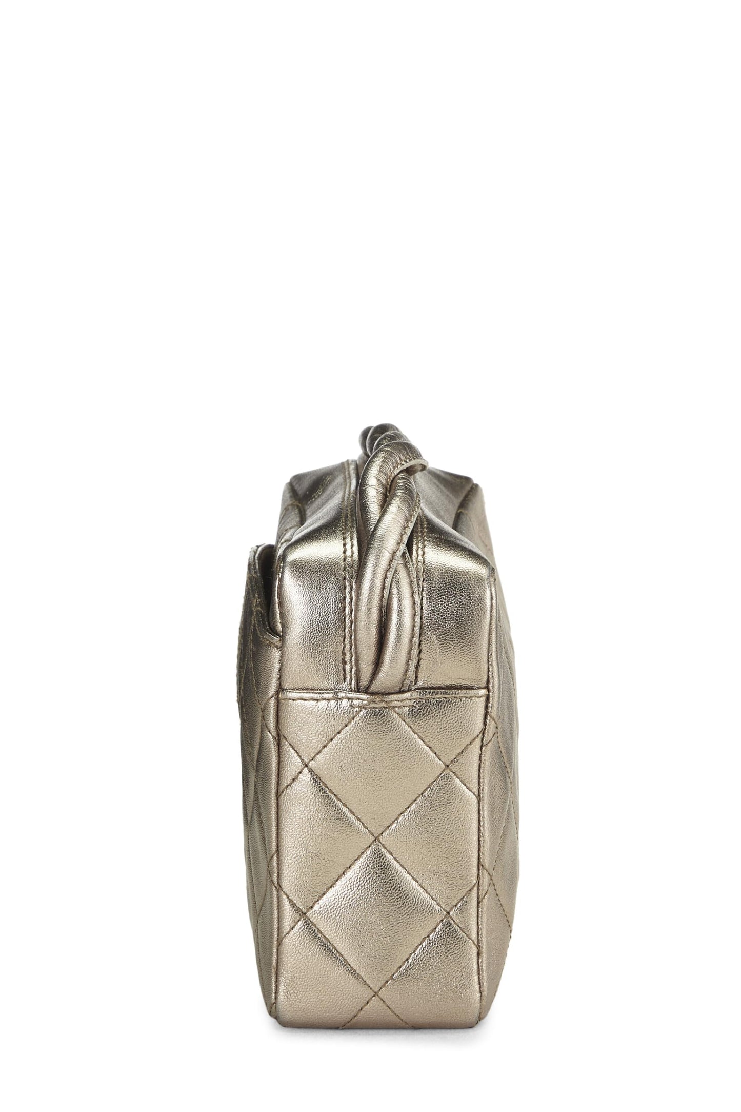 Chanel, Metallic Gold Quilted Lambskin Shoulder Bag Mini, Gold