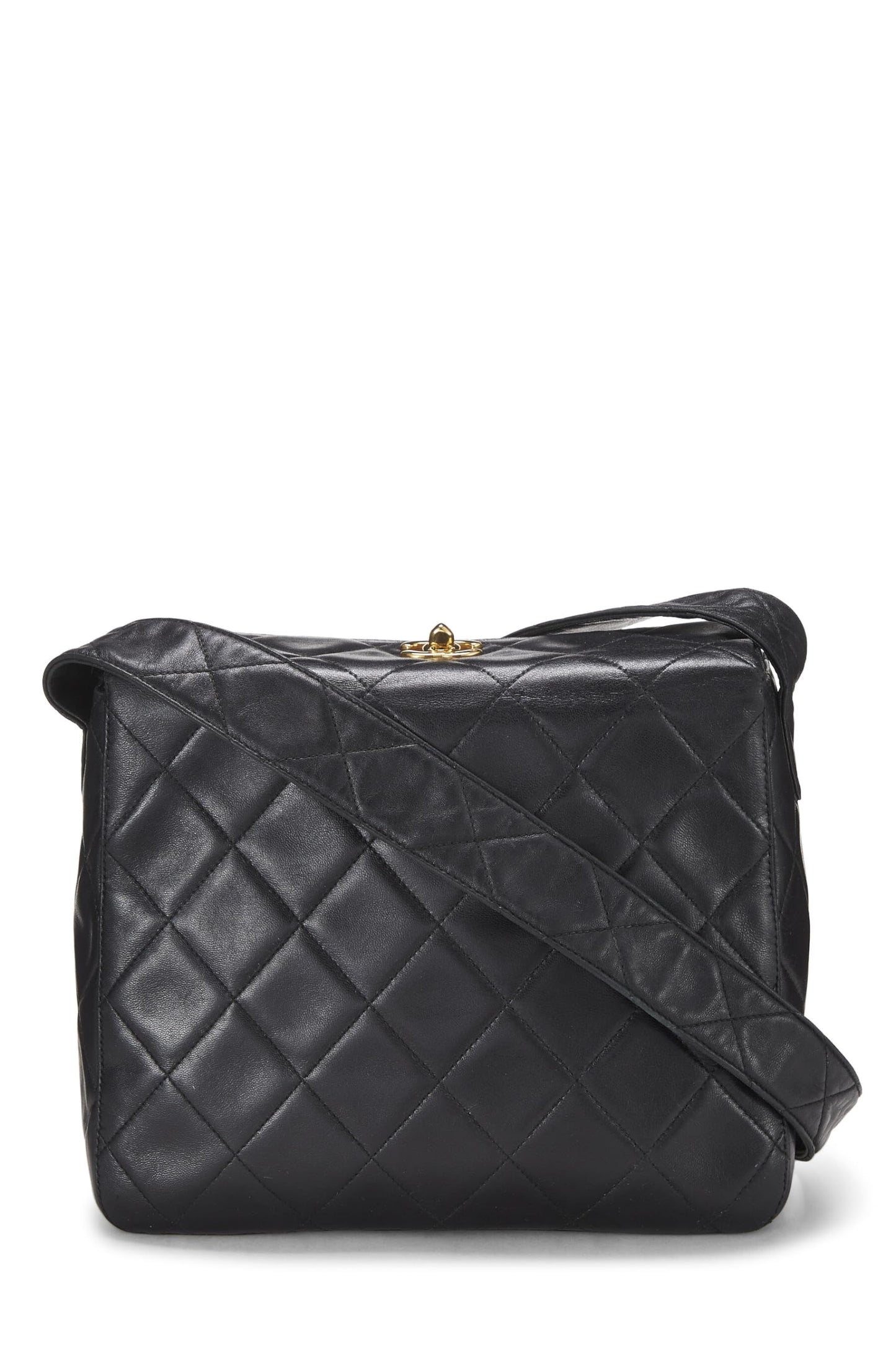 Chanel, Black Quilted Lambskin Shoulder Bag, Black