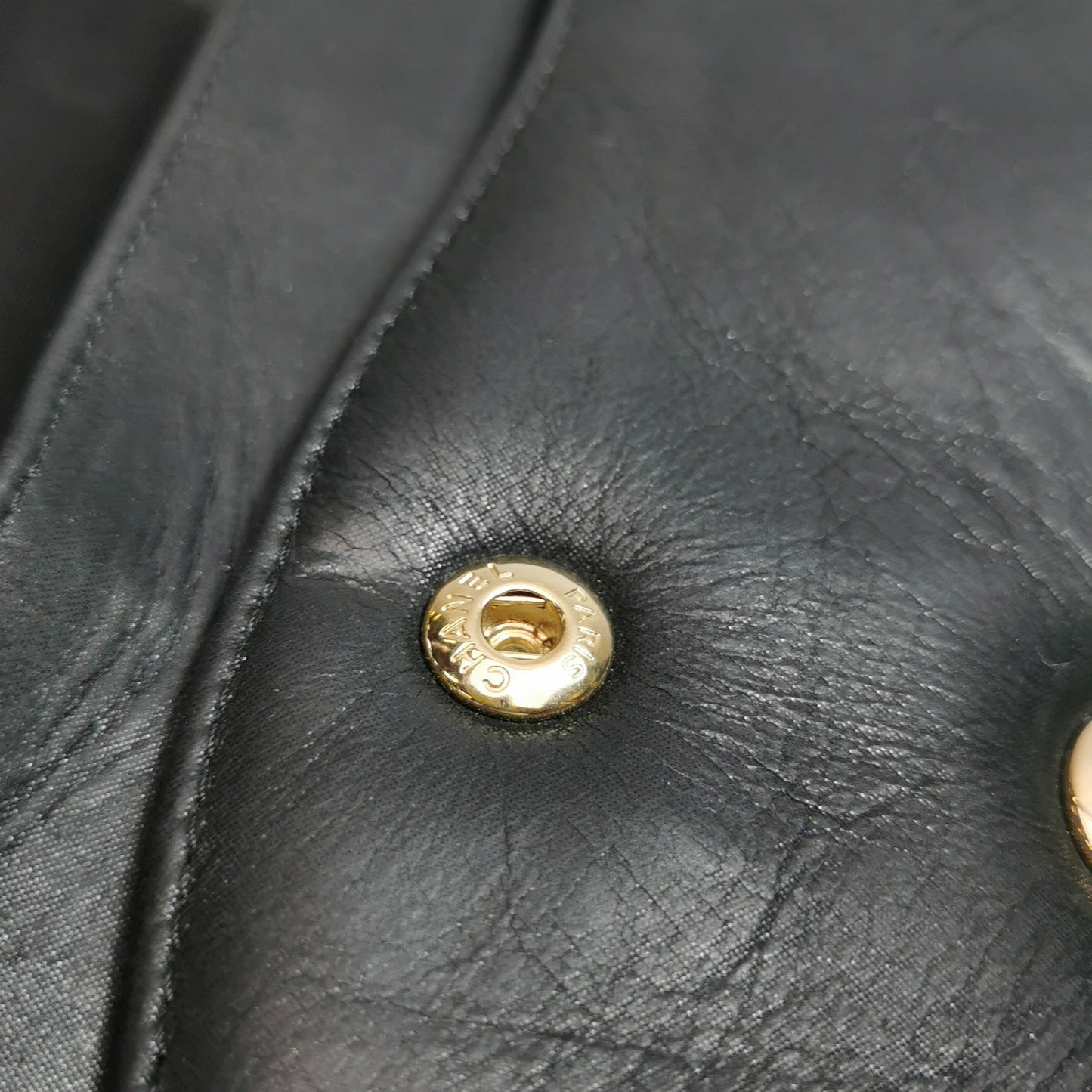 Chanel Classic Flap Gold and Black Calfskin Leather Gold-tone Hardware Shoulder Bag