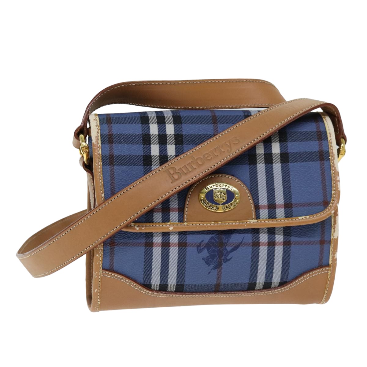 BurberrySs Nova Check Shoulder Bag PVC Blue Auth 75452